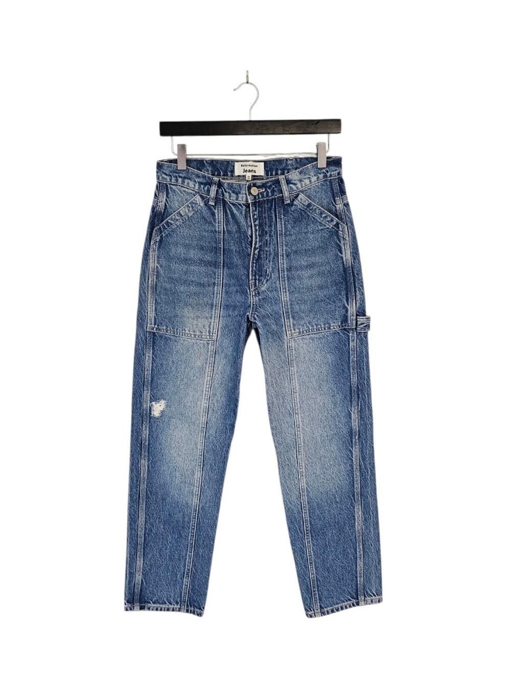 Reformation Jeans Kealy Carpenter High Rise Relaxed Straight Leg Blue Jeans 26